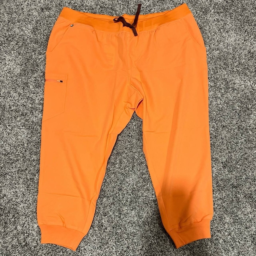 FIGS Zamora Jogger Scrub Pants Women's Orange NWT Drawstring Joggers 5XLT‎